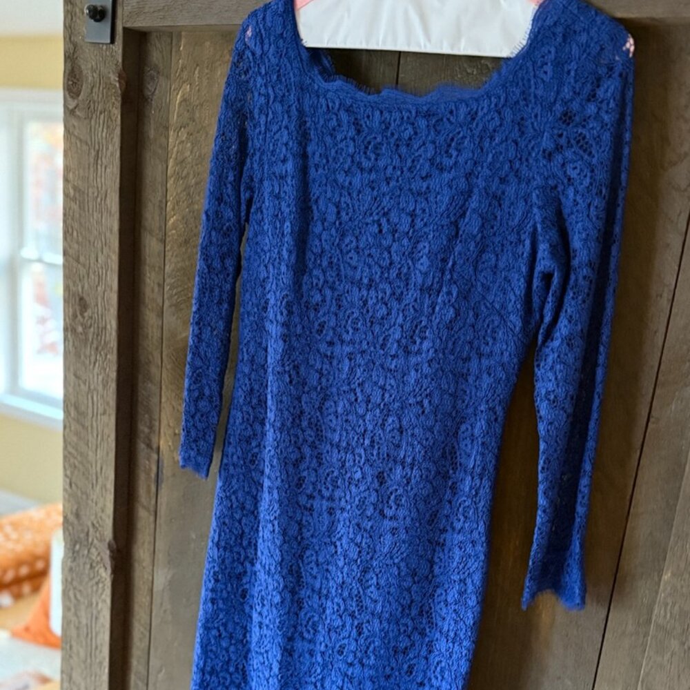 Adrianna Pappell Blue Lace Dress